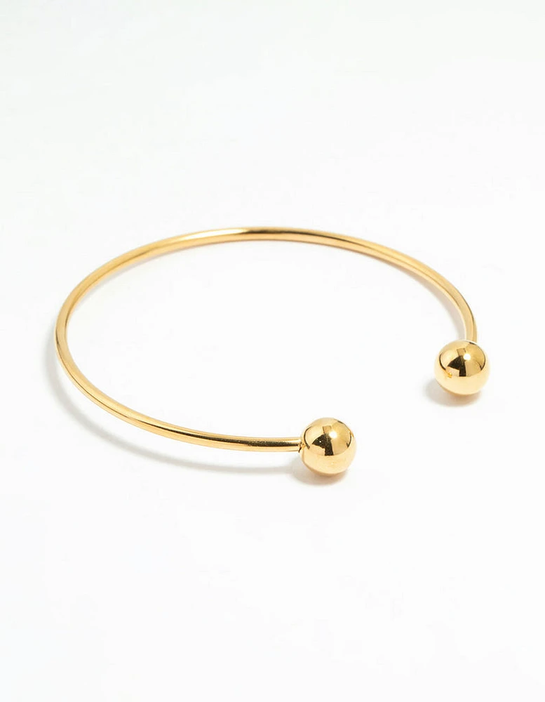 Waterproof Gold Plated Stainless Steel Ball Wrist Cuff
