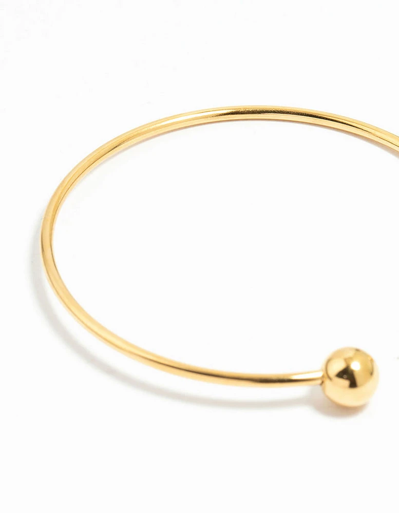 Waterproof Gold Plated Stainless Steel Ball Wrist Cuff
