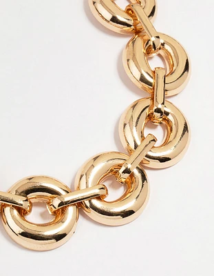 Gold Bold Round Chunky Chain Necklace