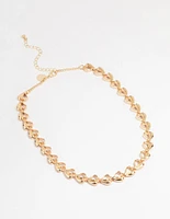 Gold Half-Filled Heart Chain Necklace