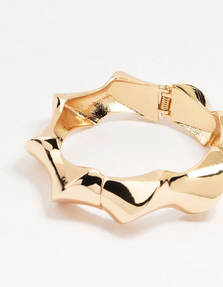 Gold Bamboo Twist Bangle