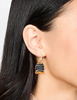 Gold Fish Charm Drop Earrings