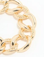 Gold Twisted Curb T & O Bracelet