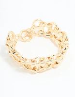 Gold Mariner Ladder T & O Bracelet