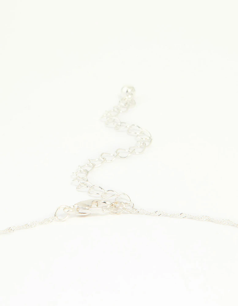 Silver Cubic Zirconia Classic Cross Necklace