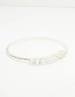 Silver Cubic Zirconia Front Detail Wrist Cuff