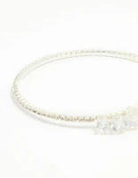 Silver Cubic Zirconia Front Detail Wrist Cuff