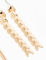 Gold Graduating Drop Earrings 3-Pack