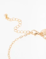 Gold Diamante Drop Bracelets 4-Pack