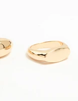 Gold Signet & Twist Rings 5-Pack