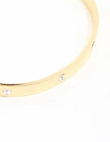 Gold Diamante Open Wrist Cuff