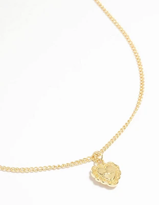 Gold Plated Cross Heart Pendant Necklace