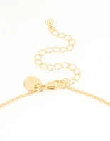 Gold Plated Bubble A & Heart Charm Necklace