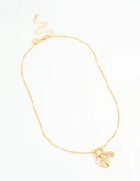 Gold Plated Bubble B & Heart Necklace