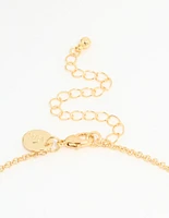 Gold Plated Bubble B & Heart Necklace