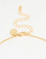 Gold Plated Bubble K & Heart Charm Necklace