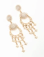 Antique Gold Moon & Star Drop Earrings