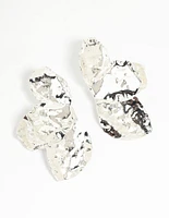 Silver Plated Half Flower Stud Earrings