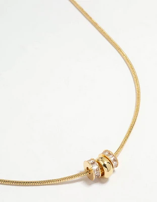 Gold Plated Rondell Pendant Necklace