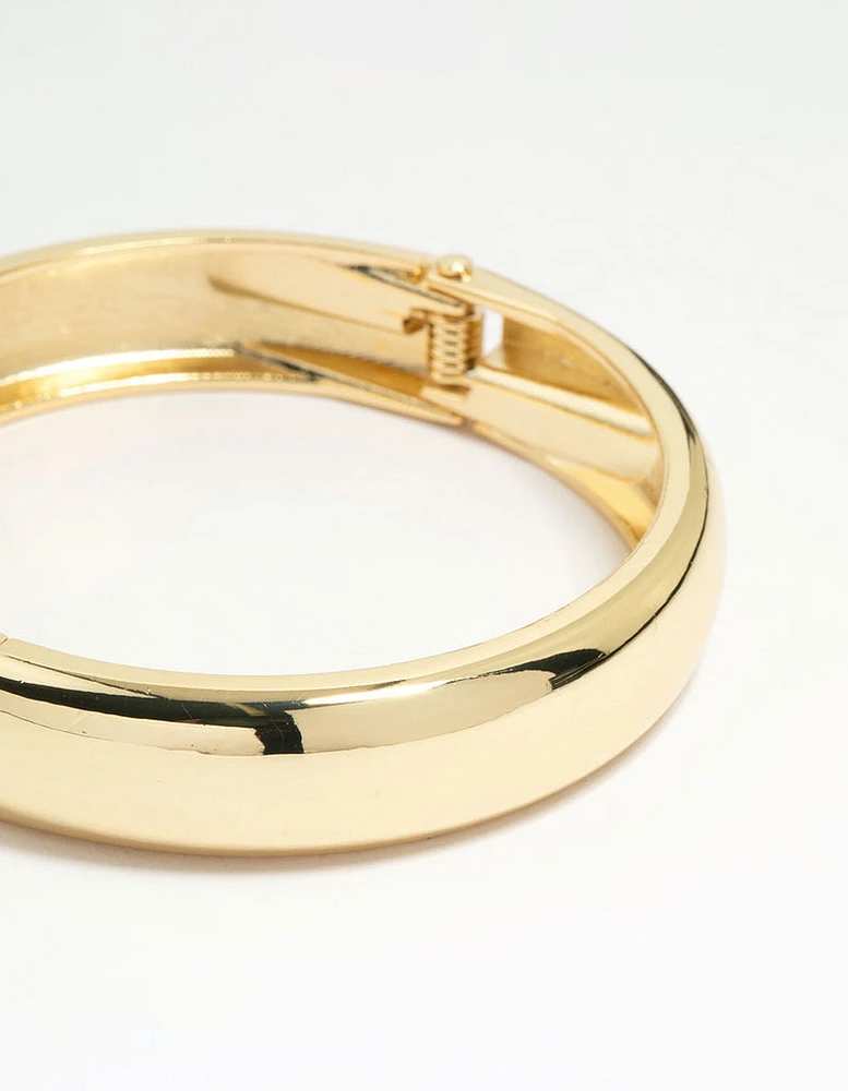 Gold Plated Smooth Hinged Bangle