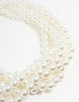 Silver Braided Pearl Layered Necklace