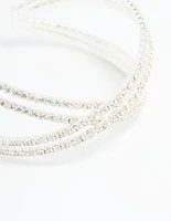 Silver Diamante Pavé Wrap Bangle