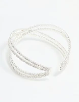 Silver Diamante Pavé Wrap Bangle