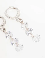 Silver Cubic Zirconia Stud & Huggie Earrings 3-Pack