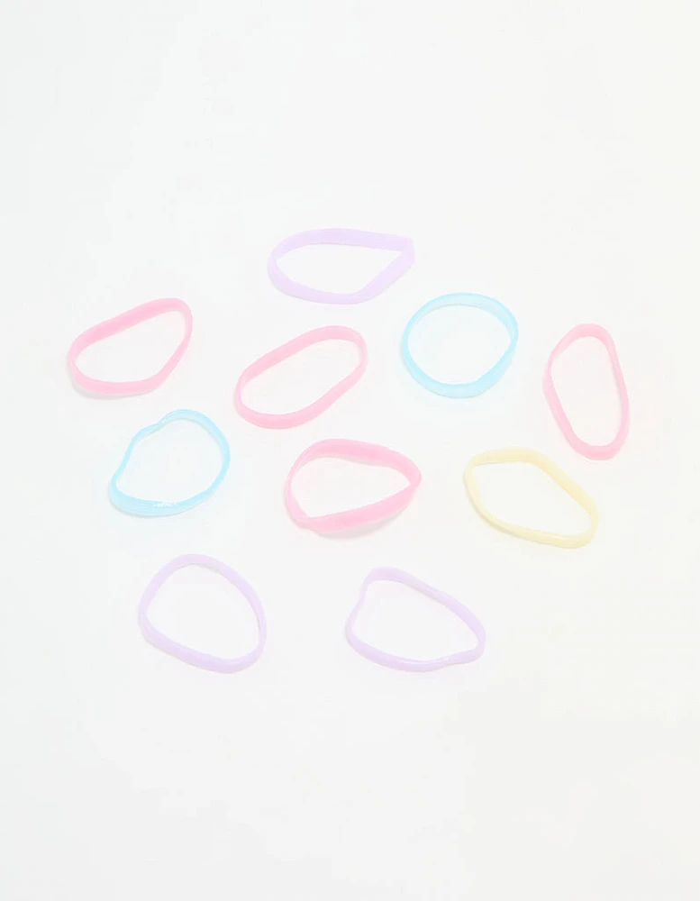Pastel Elastic Hair Ties 350-Pack