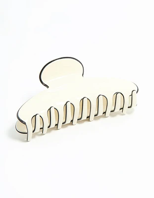 Cream & Black Claw Clip