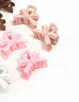 Matte Neutral Min Bow Claw Clips 10-Pack