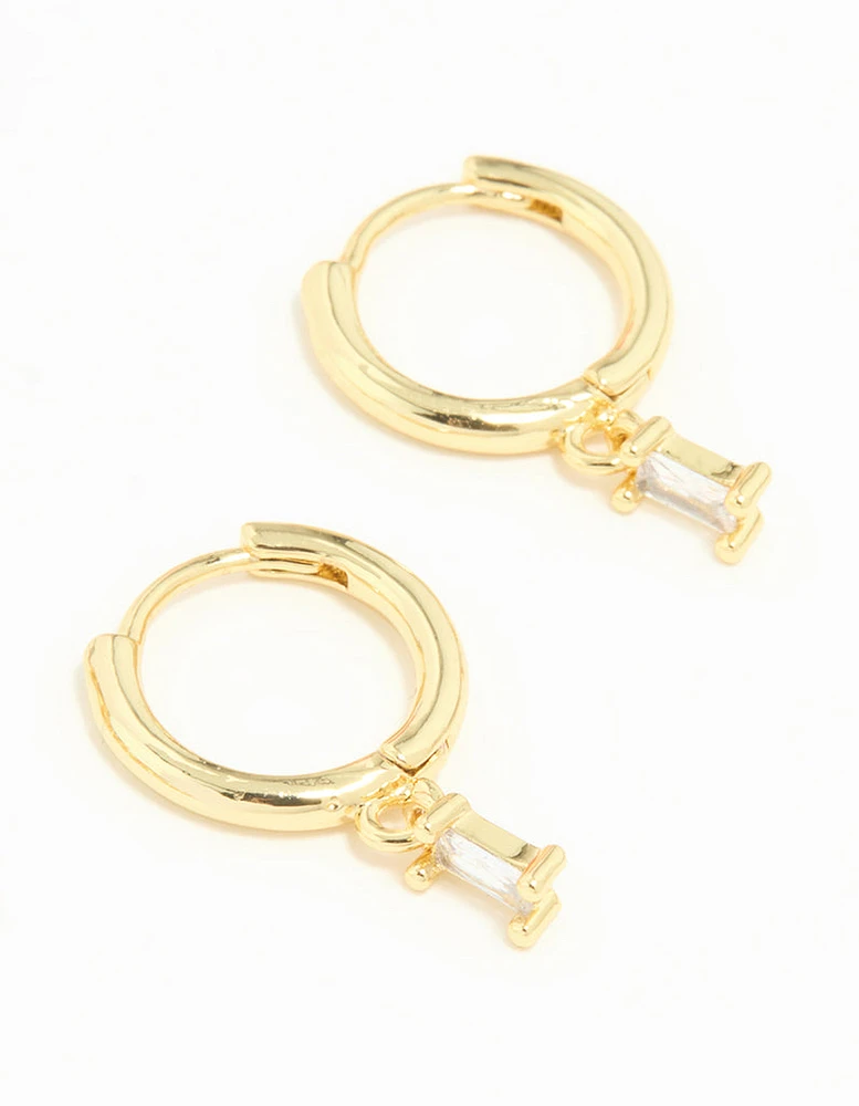 Gold Plated Brass Cubic Zirconia Chain & Stud Earrings 3-Pack