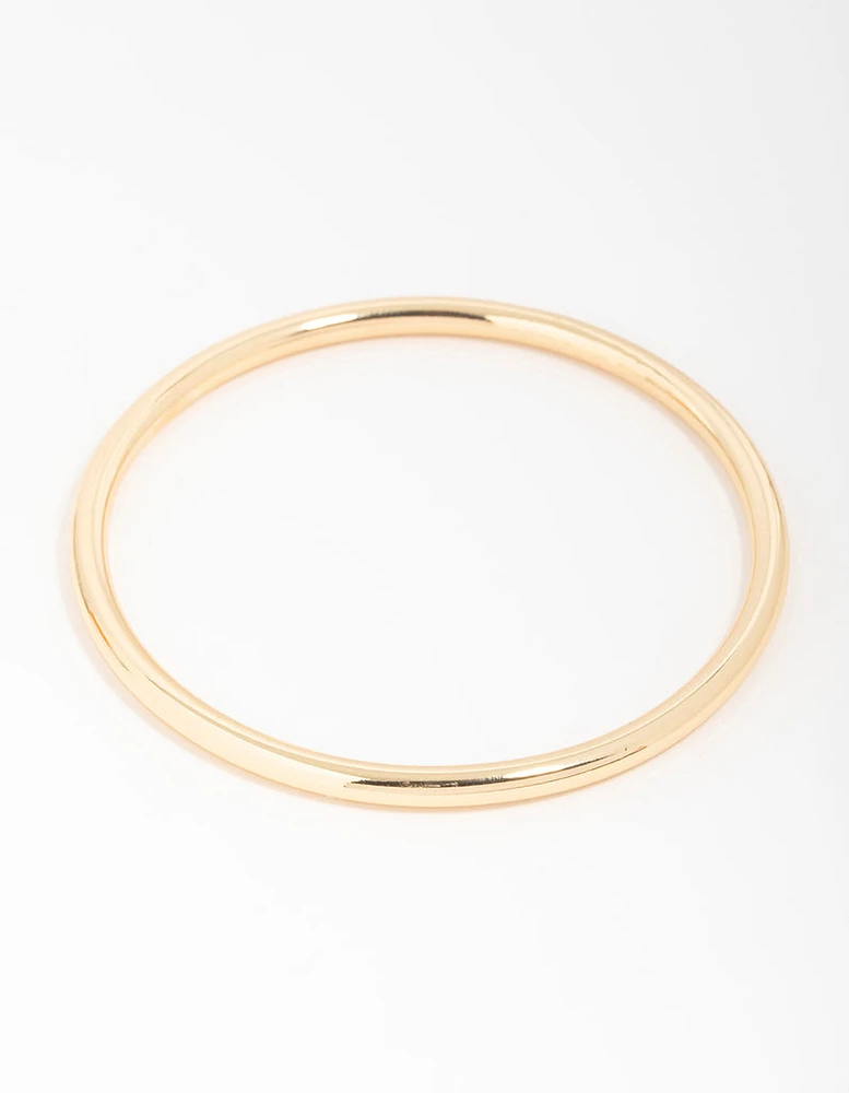 Gold Plated Brass Plain Round Bangle