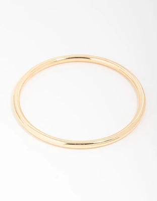 Gold Plated Brass Plain Round Bangle