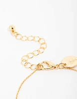 Gold Plated Brass Cubic Zirconia Dainty Bracelet