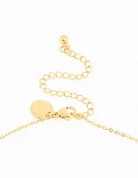 Gold Plated Stainless Steel Pearl & Clover Pendant Necklace