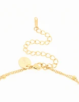 Gold Plated Stainless Steel Flower Layered Necklace