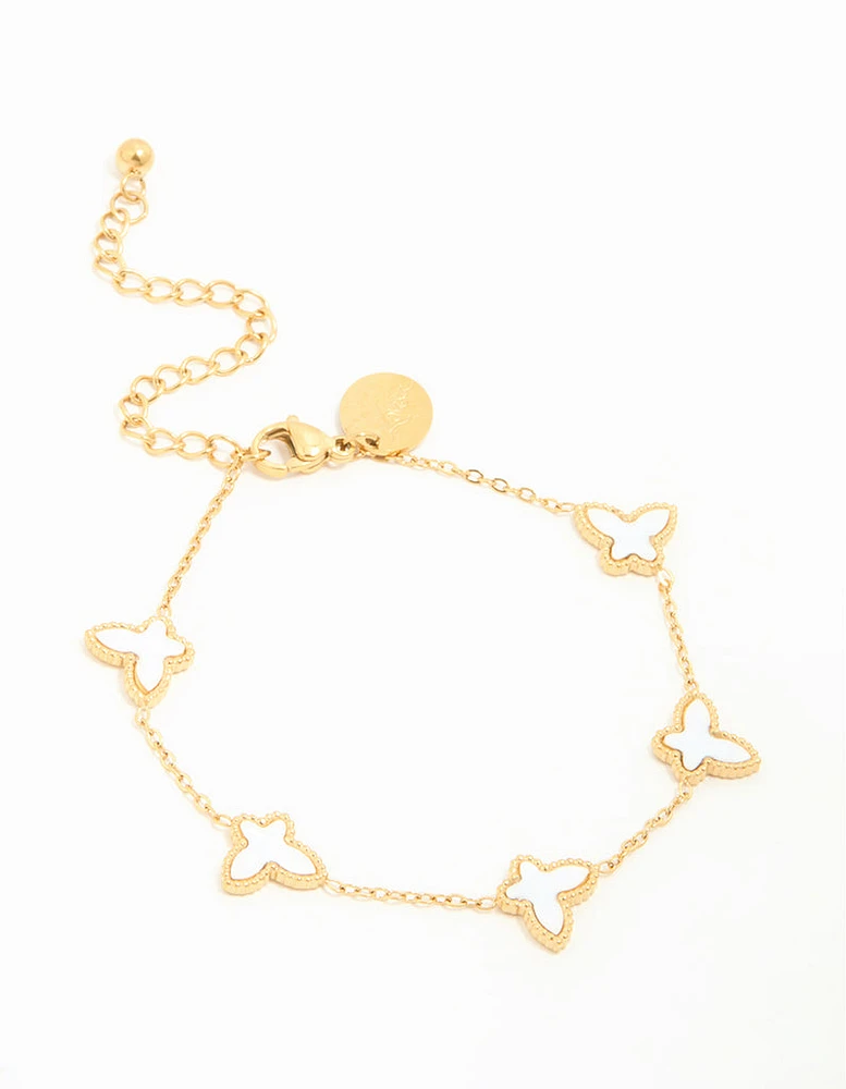 Gold Plated Stainless Steel Butterfly Bracelet