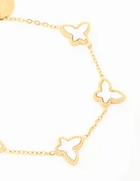 Gold Plated Stainless Steel Butterfly Bracelet