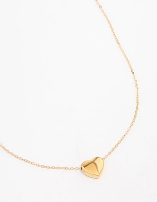 Waterproof Gold Plated Stainless Steel Heart Pendant Necklace