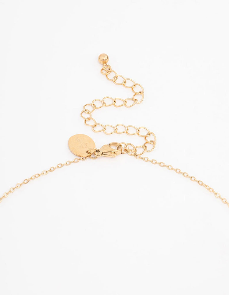 Waterproof Gold Plated Stainless Steel Heart Pendant Necklace