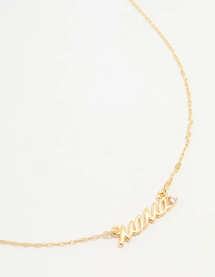 Gold Plated Mama Pendant Necklace