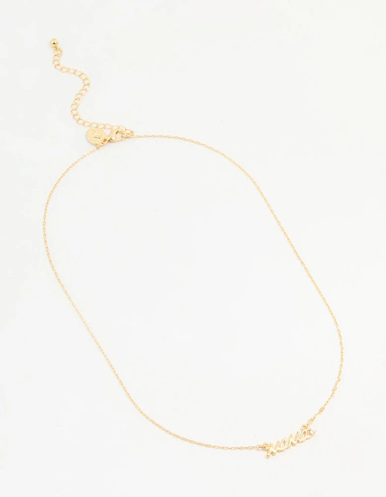 Gold Plated Mama Pendant Necklace
