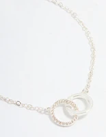 Gold & Silver Plated Brass Cubic Zirconia Link Bracelets 2-Pack