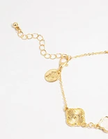 Gold Plated Brass Alternating Flower Bracelet