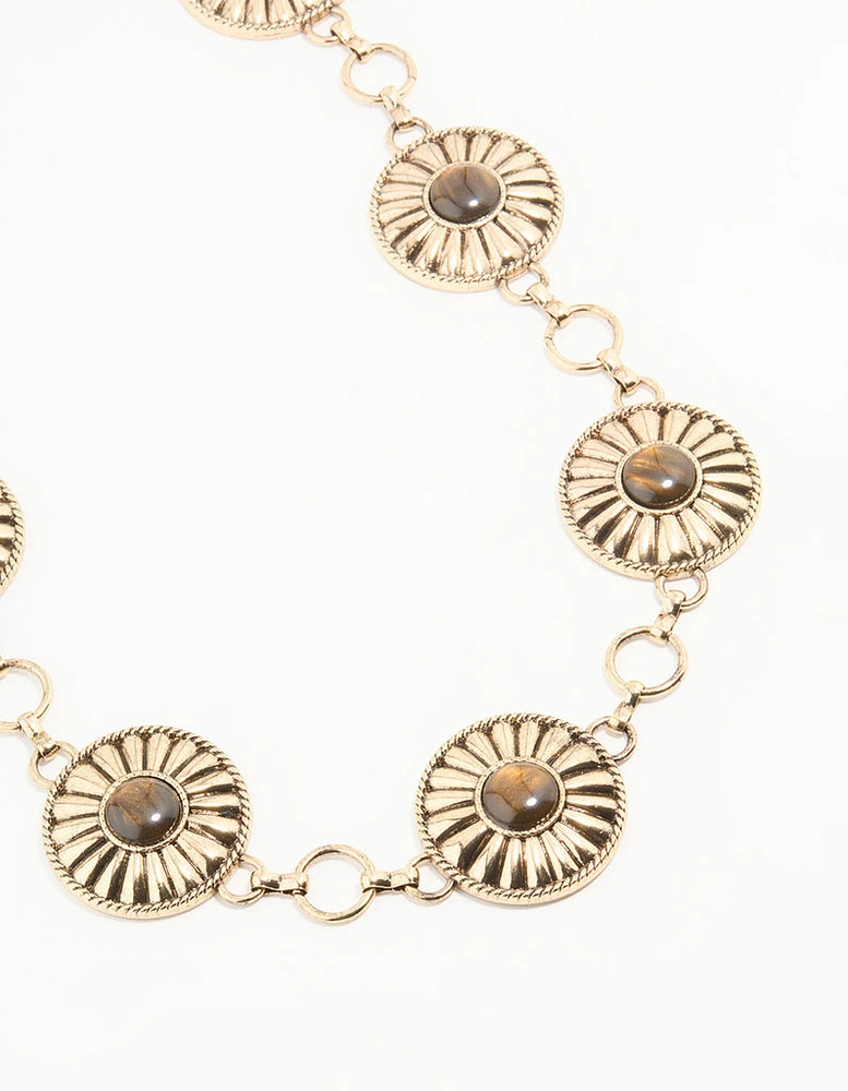 Antique Gold Bohemian Disc Belt