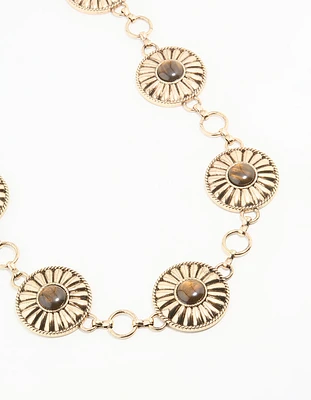 Antique Gold Bohemian Disc Belt