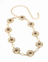 Antique Gold Bohemian Disc Belt