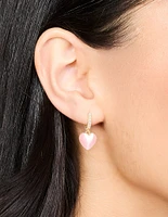 Gold Plated Cubic Zirconia Heart Hoop Earrings