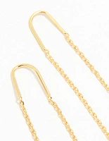 Gold Plated Cubic Zirconia Thread Through Earrings